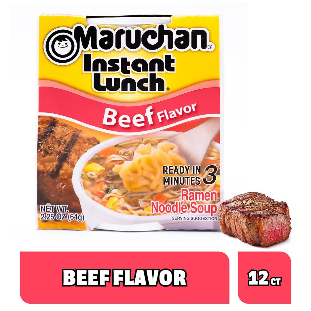 image:imageMaruchan Instant Lunch Ramen Noodles Hot amp Spicy Shrimp Flavor JapaneseStyle Instant Noodle Soup Easy Meal Ready in 3 Minutes 225 Oz 12 PackBeef