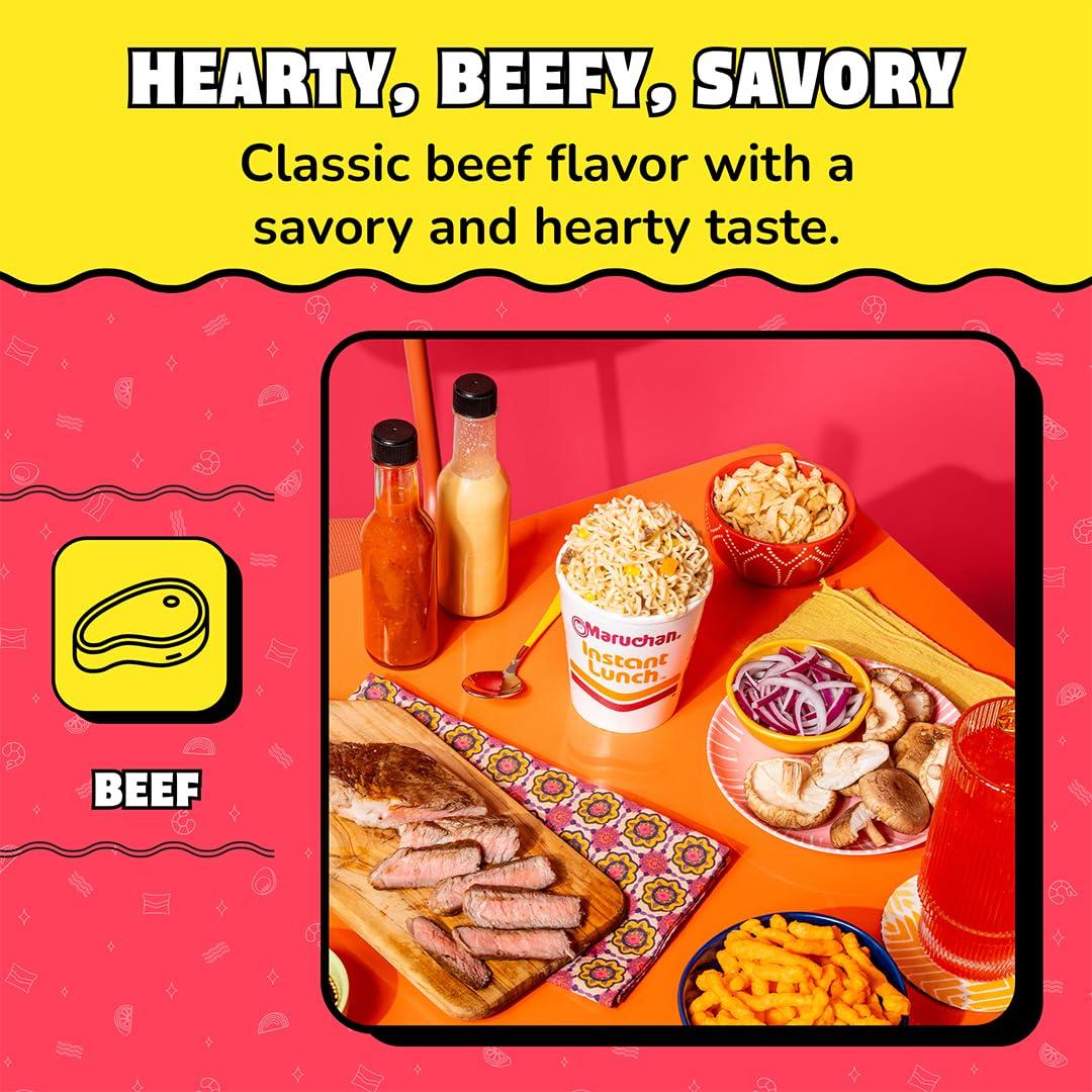 image:imageMaruchan Instant Lunch Ramen Noodles Hot amp Spicy Shrimp Flavor JapaneseStyle Instant Noodle Soup Easy Meal Ready in 3 Minutes 225 Oz 12 PackBeef