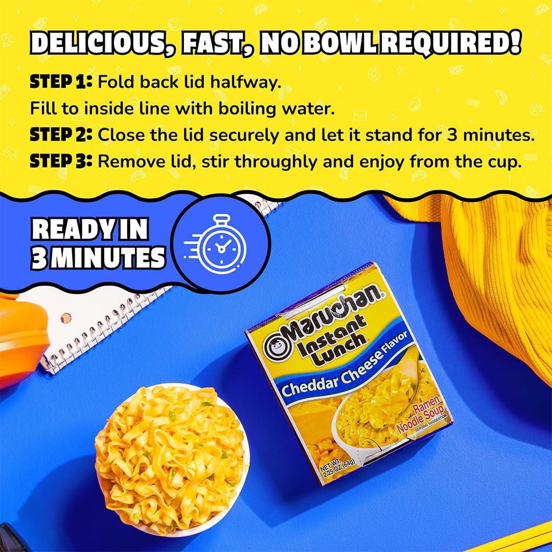 image:imageMaruchan Instant Lunch Ramen Noodles Hot amp Spicy Shrimp Flavor JapaneseStyle Instant Noodle Soup Easy Meal Ready in 3 Minutes 225 Oz 12 PackCheddar Cheese
