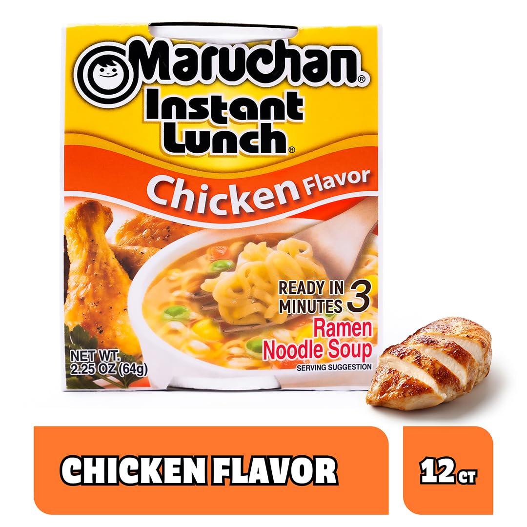 image:imageMaruchan Instant Lunch Ramen Noodles Hot amp Spicy Shrimp Flavor JapaneseStyle Instant Noodle Soup Easy Meal Ready in 3 Minutes 225 Oz 12 PackChicken