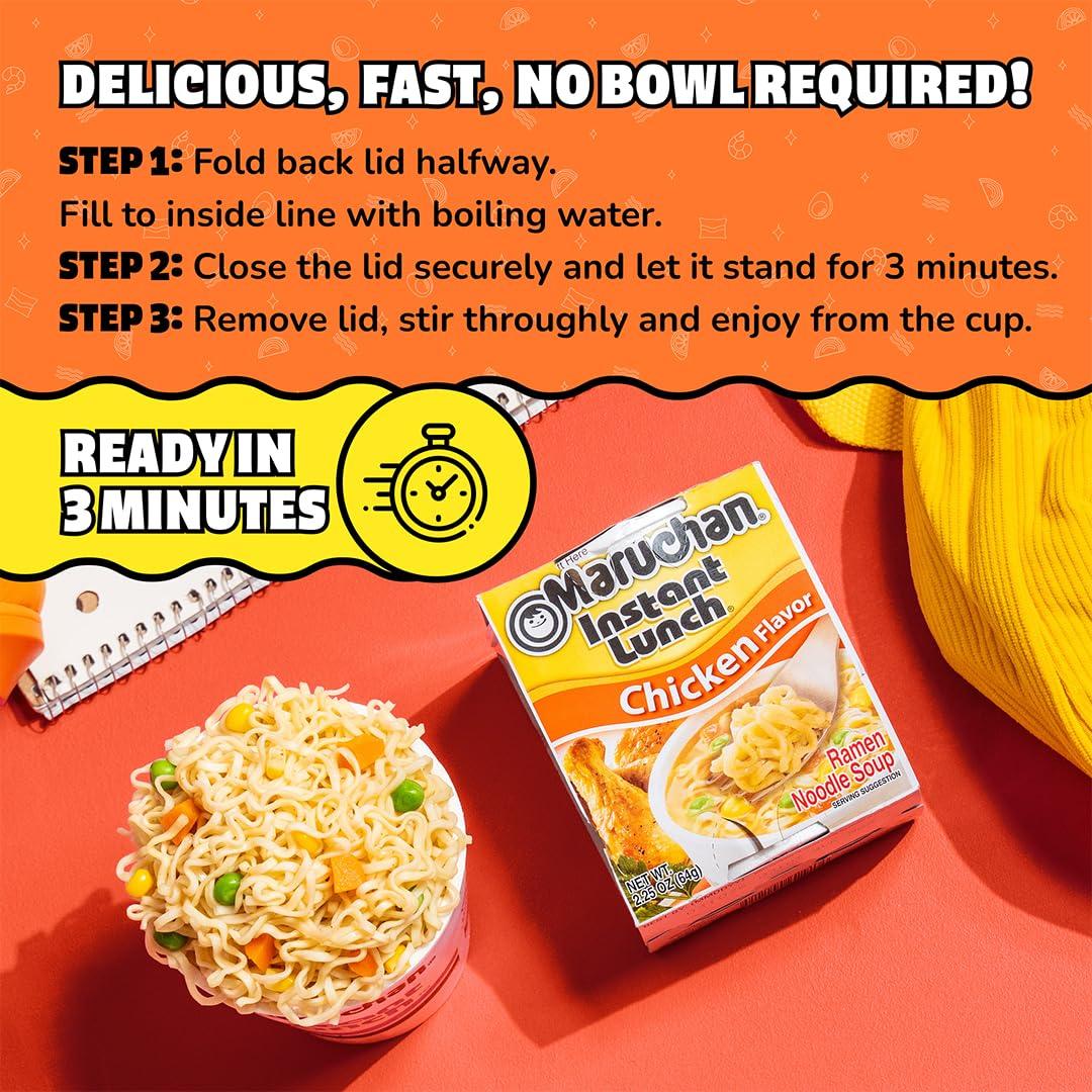 image:imageMaruchan Instant Lunch Ramen Noodles Hot amp Spicy Shrimp Flavor JapaneseStyle Instant Noodle Soup Easy Meal Ready in 3 Minutes 225 Oz 12 PackChicken