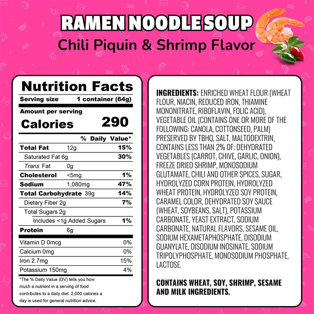 image:imageMaruchan Instant Lunch Ramen Noodles Hot amp Spicy Shrimp Flavor JapaneseStyle Instant Noodle Soup Easy Meal Ready in 3 Minutes 225 Oz 12 PackChili Piquin Shrimp