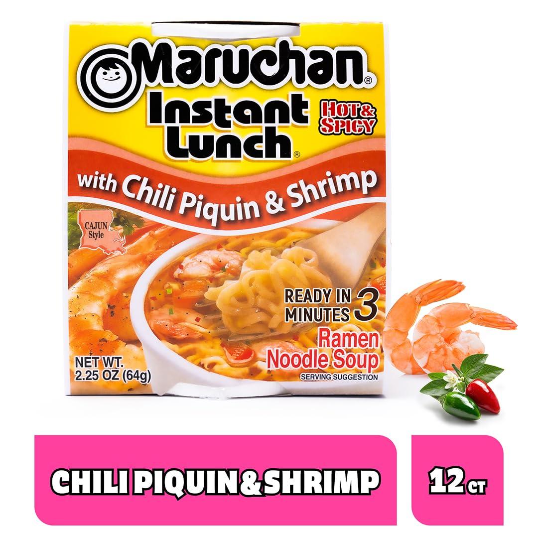 image:imageMaruchan Instant Lunch Ramen Noodles Hot amp Spicy Shrimp Flavor JapaneseStyle Instant Noodle Soup Easy Meal Ready in 3 Minutes 225 Oz 12 PackChili Piquin Shrimp