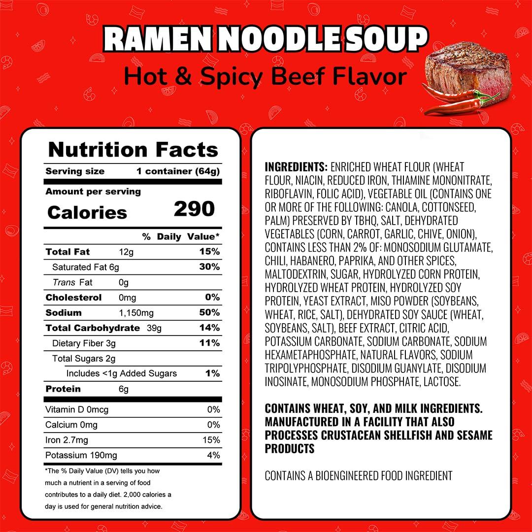 image:imageMaruchan Instant Lunch Ramen Noodles Hot amp Spicy Shrimp Flavor JapaneseStyle Instant Noodle Soup Easy Meal Ready in 3 Minutes 225 Oz 12 PackHot Spicy Beef