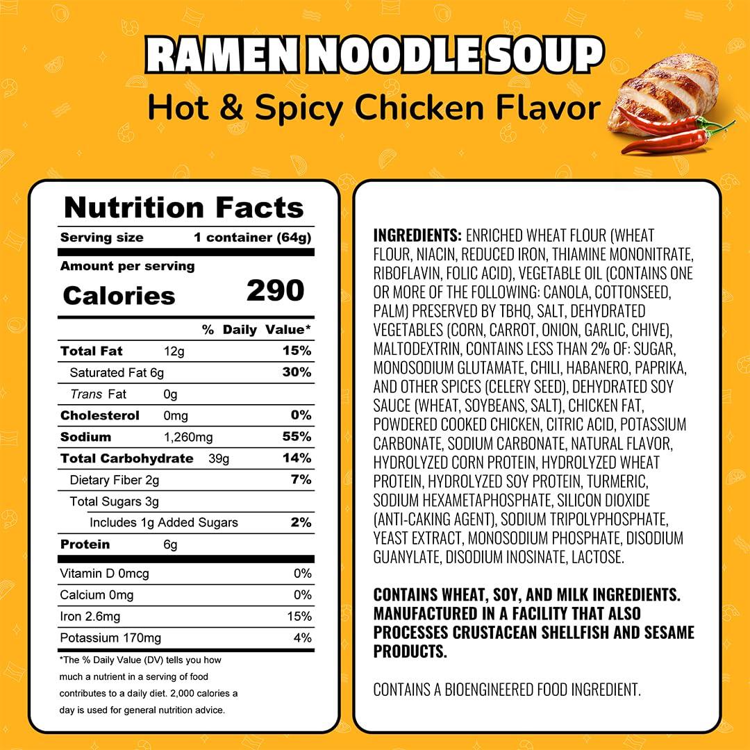 image:imageMaruchan Instant Lunch Ramen Noodles Hot amp Spicy Shrimp Flavor JapaneseStyle Instant Noodle Soup Easy Meal Ready in 3 Minutes 225 Oz 12 PackHot Spicy Chicken