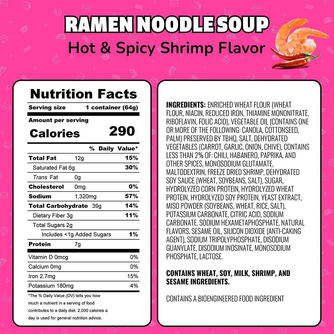 image:imageMaruchan Instant Lunch Ramen Noodles Hot amp Spicy Shrimp Flavor JapaneseStyle Instant Noodle Soup Easy Meal Ready in 3 Minutes 225 Oz 12 PackHot Spicy Shrimp