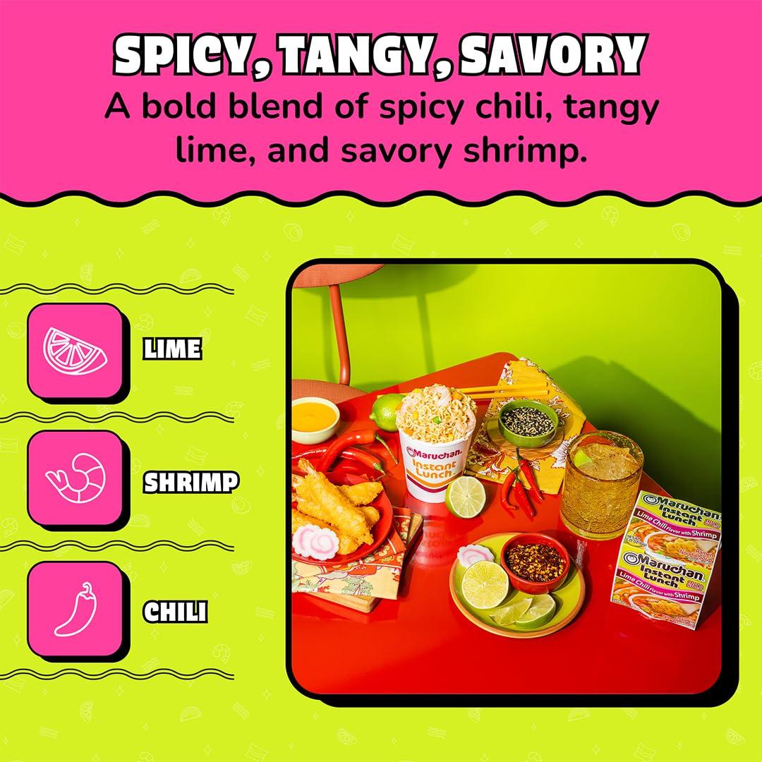 image:imageMaruchan Instant Lunch Ramen Noodles Hot amp Spicy Shrimp Flavor JapaneseStyle Instant Noodle Soup Easy Meal Ready in 3 Minutes 225 Oz 12 PackLime Chili Shrimp