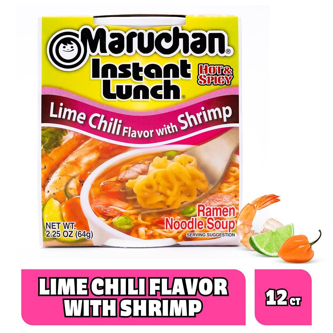 image:imageMaruchan Instant Lunch Ramen Noodles Hot amp Spicy Shrimp Flavor JapaneseStyle Instant Noodle Soup Easy Meal Ready in 3 Minutes 225 Oz 12 PackLime Chili Shrimp