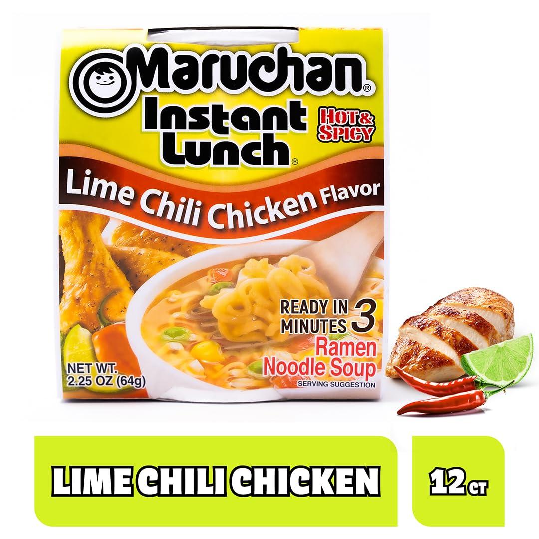 image:imageMaruchan Instant Lunch Ramen Noodles Hot amp Spicy Shrimp Flavor JapaneseStyle Instant Noodle Soup Easy Meal Ready in 3 Minutes 225 Oz 12 PackLime Chili Chicken