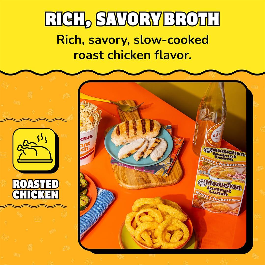 image:imageMaruchan Instant Lunch Ramen Noodles Hot amp Spicy Shrimp Flavor JapaneseStyle Instant Noodle Soup Easy Meal Ready in 3 Minutes 225 Oz 12 PackRoast Chicken