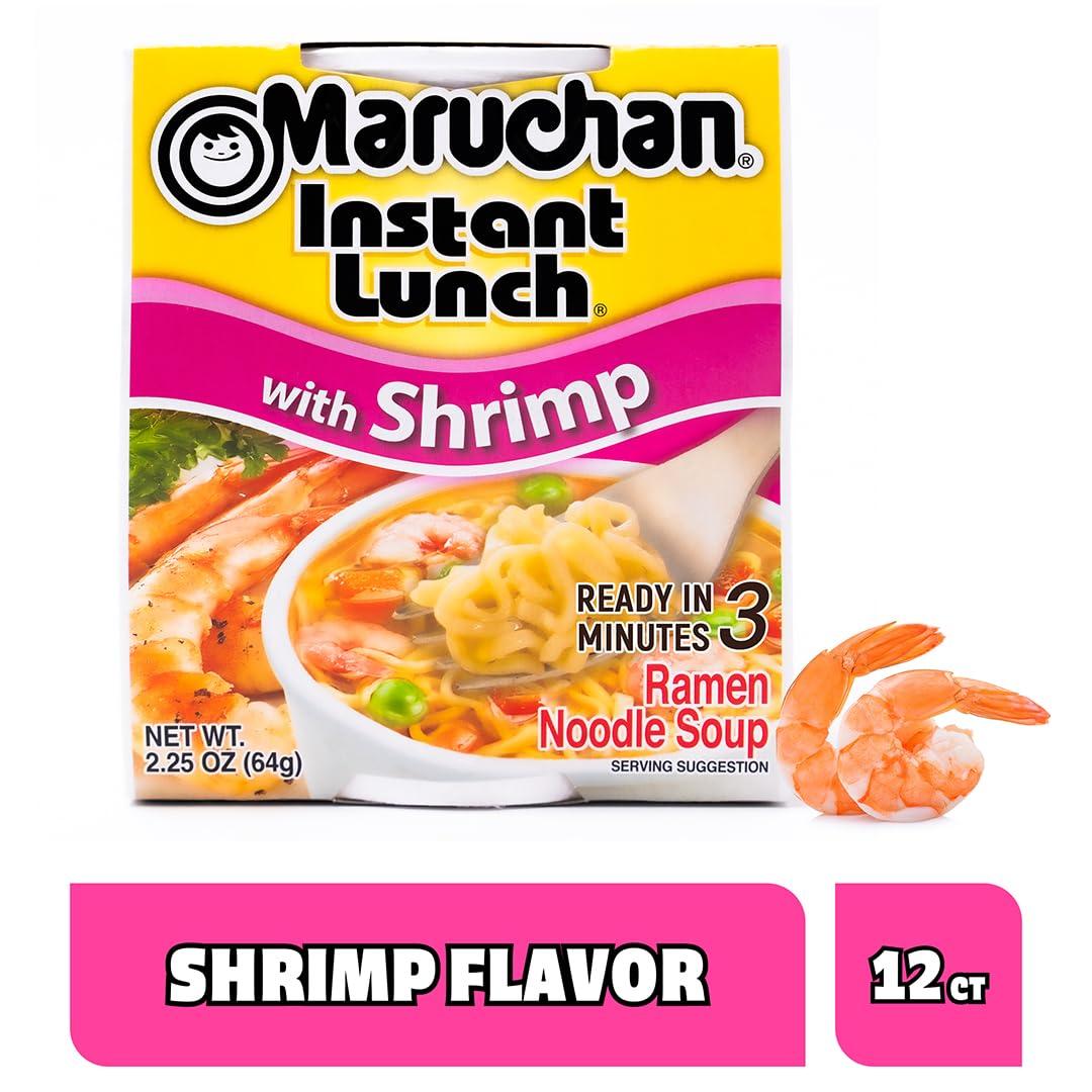 image:imageMaruchan Instant Lunch Ramen Noodles Hot amp Spicy Shrimp Flavor JapaneseStyle Instant Noodle Soup Easy Meal Ready in 3 Minutes 225 Oz 12 PackShrimp