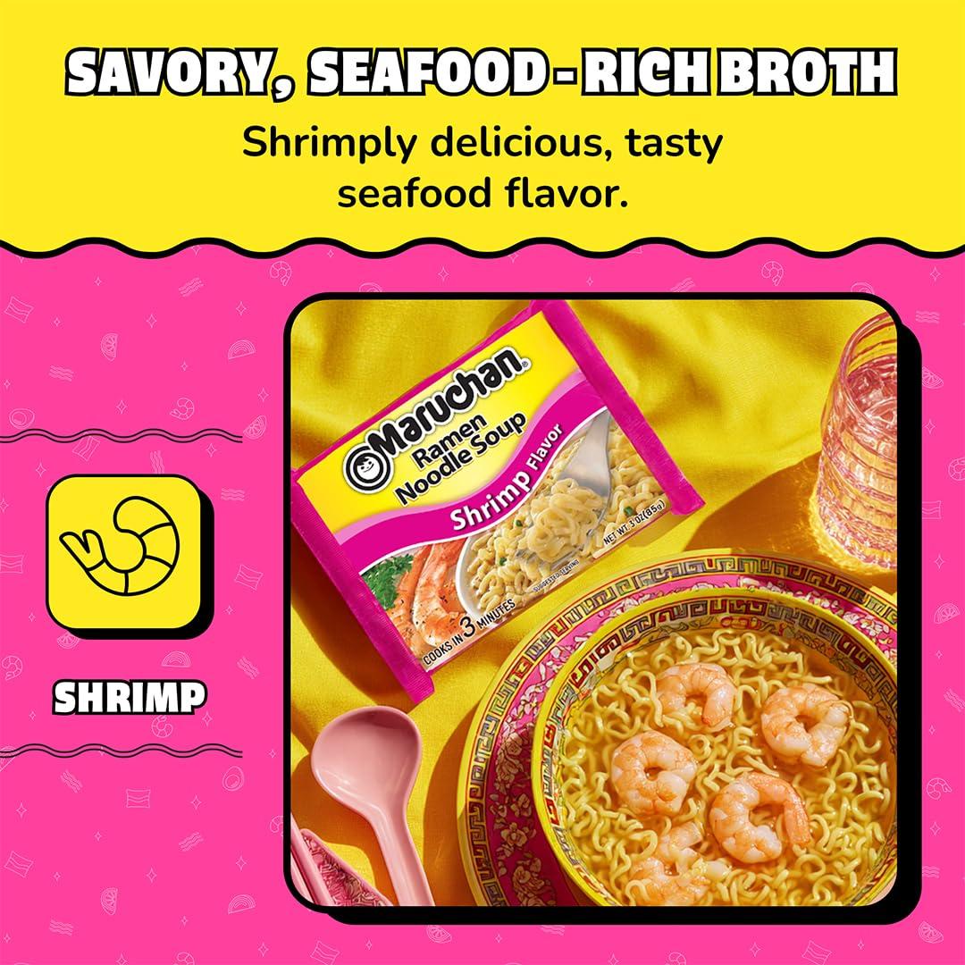 image:imageMaruchan Ramen Noodle Soup FIRE Spicy Beef Flavor JapaneseStyle Instant Noodles Quick amp Easy Meal for Kids Students amp Busy Families 3 Oz 22 PackShrimp