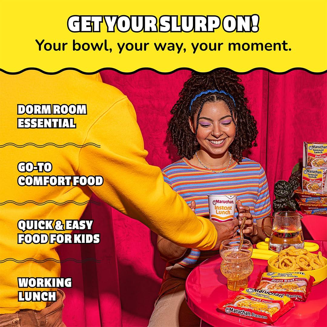 image:imageMaruchan Ramen Noodle Soup FIRE Spicy Beef Flavor JapaneseStyle Instant Noodles Quick amp Easy Meal for Kids Students amp Busy Families 3 Oz 22 PackRoast Beef