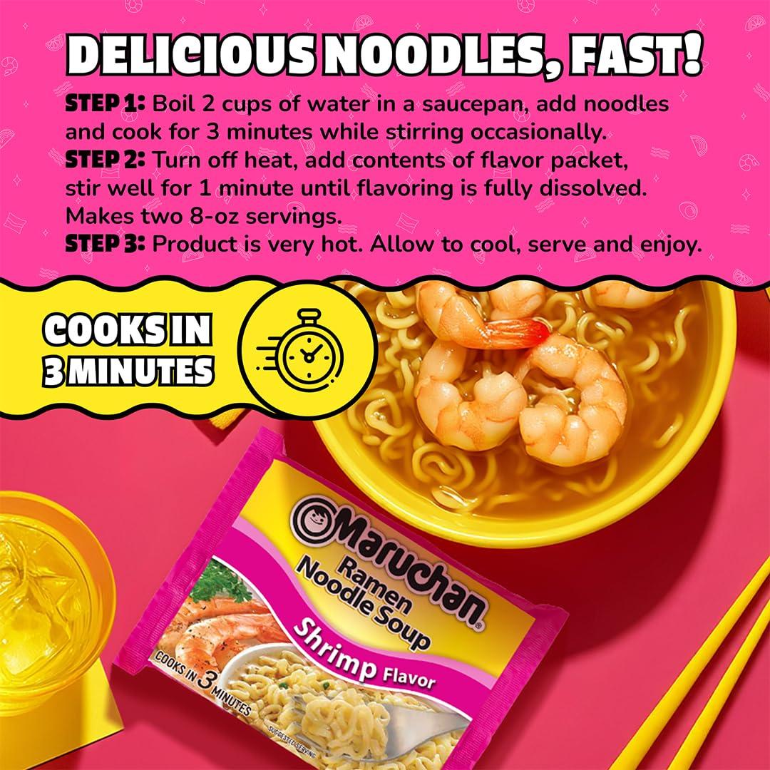 image:imageMaruchan Ramen Noodle Soup FIRE Spicy Beef Flavor JapaneseStyle Instant Noodles Quick amp Easy Meal for Kids Students amp Busy Families 3 Oz 22 PackShrimp