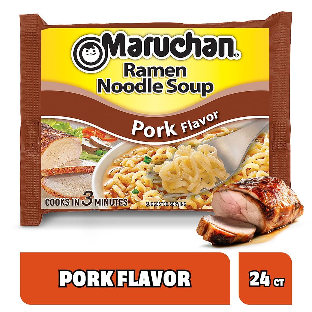 image:imageMaruchan Ramen Noodle Soup FIRE Spicy Beef Flavor JapaneseStyle Instant Noodles Quick amp Easy Meal for Kids Students amp Busy Families 3 Oz 22 PackPork