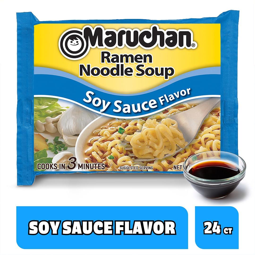 image:imageMaruchan Ramen Noodle Soup FIRE Spicy Beef Flavor JapaneseStyle Instant Noodles Quick amp Easy Meal for Kids Students amp Busy Families 3 Oz 22 PackSoy Sauce