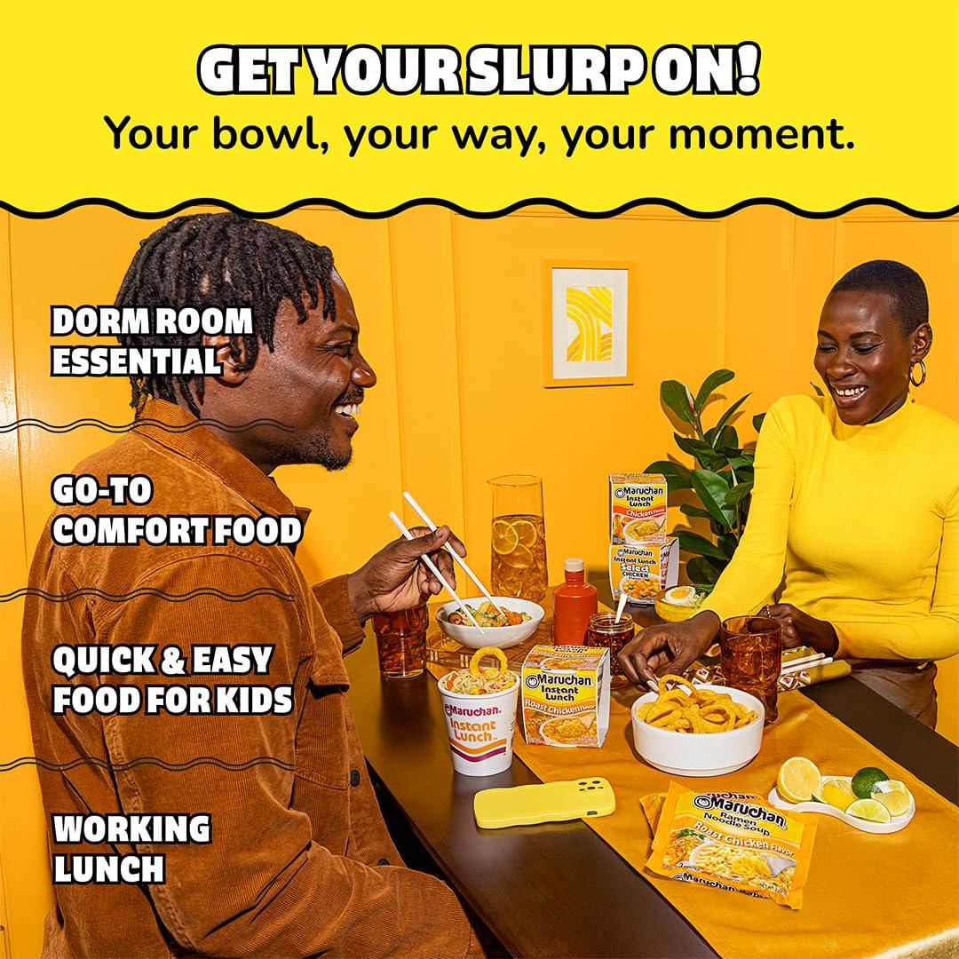 image:imageMaruchan Ramen Noodle Soup FIRE Spicy Beef Flavor JapaneseStyle Instant Noodles Quick amp Easy Meal for Kids Students amp Busy Families 3 Oz 22 PackRoast Chicken