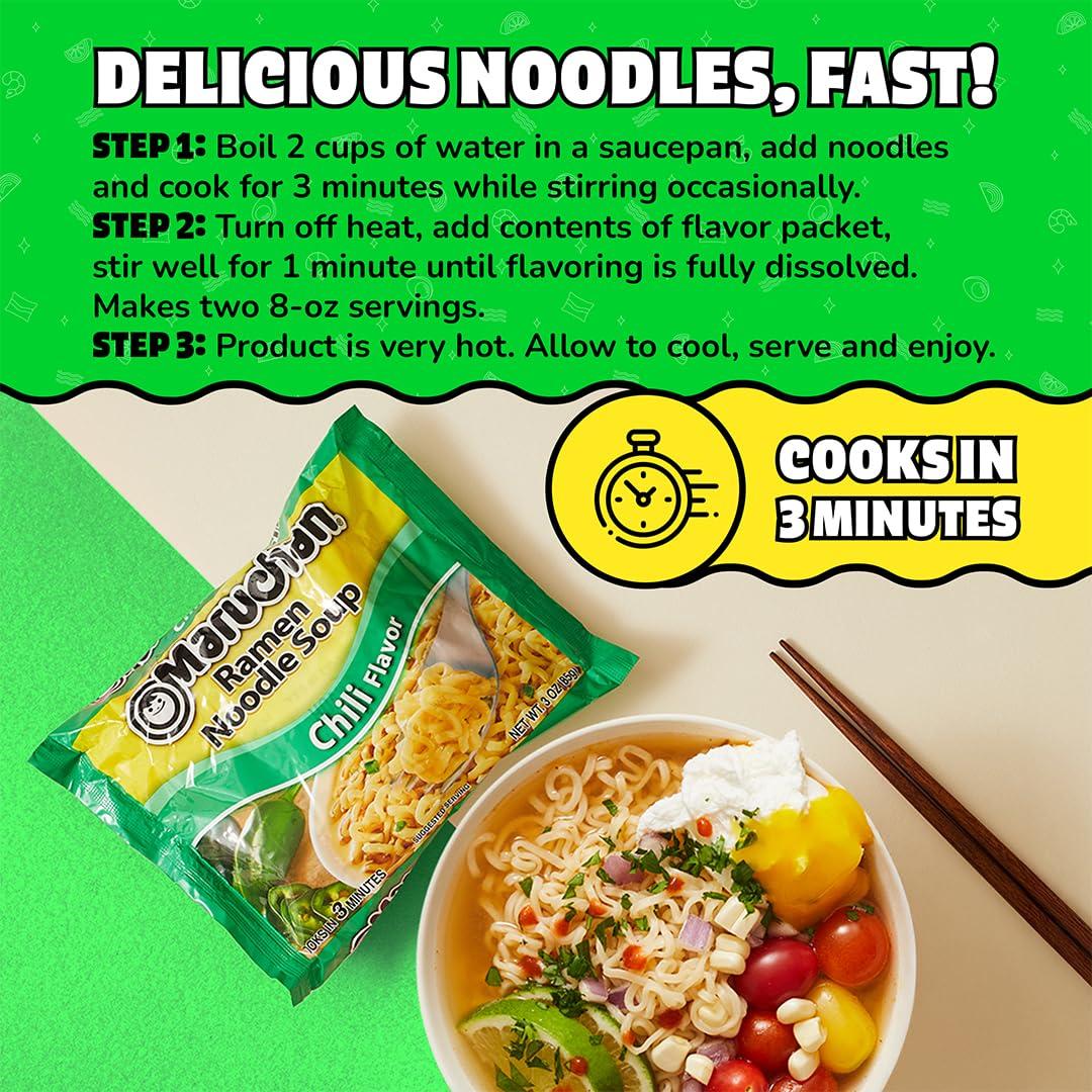 image:imageMaruchan Ramen Noodle Soup FIRE Spicy Beef Flavor JapaneseStyle Instant Noodles Quick amp Easy Meal for Kids Students amp Busy Families 3 Oz 22 PackChili