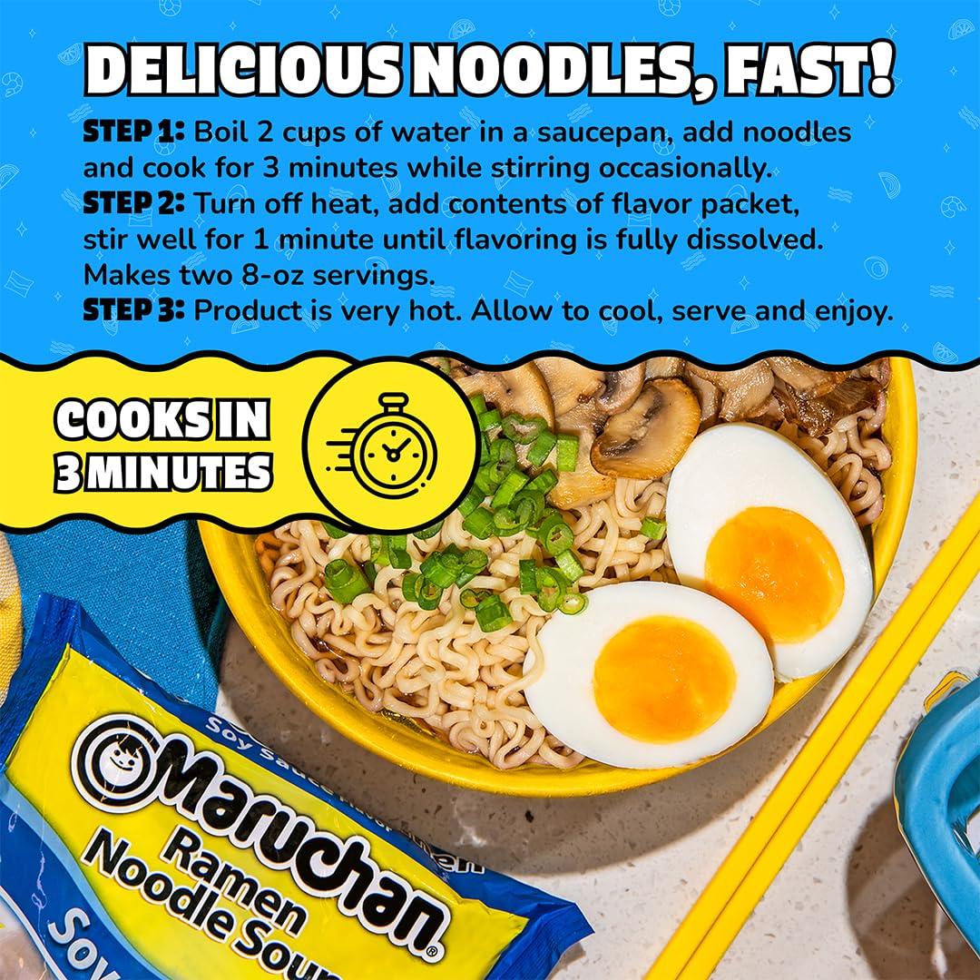 image:imageMaruchan Ramen Noodle Soup FIRE Spicy Beef Flavor JapaneseStyle Instant Noodles Quick amp Easy Meal for Kids Students amp Busy Families 3 Oz 22 PackSoy Sauce