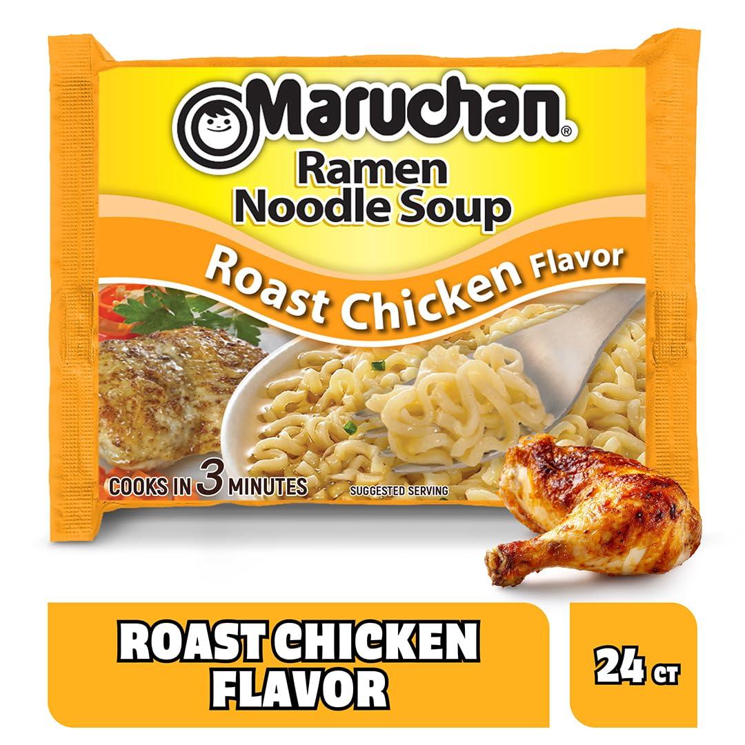 image:imageMaruchan Ramen Noodle Soup FIRE Spicy Beef Flavor JapaneseStyle Instant Noodles Quick amp Easy Meal for Kids Students amp Busy Families 3 Oz 22 PackRoast Chicken