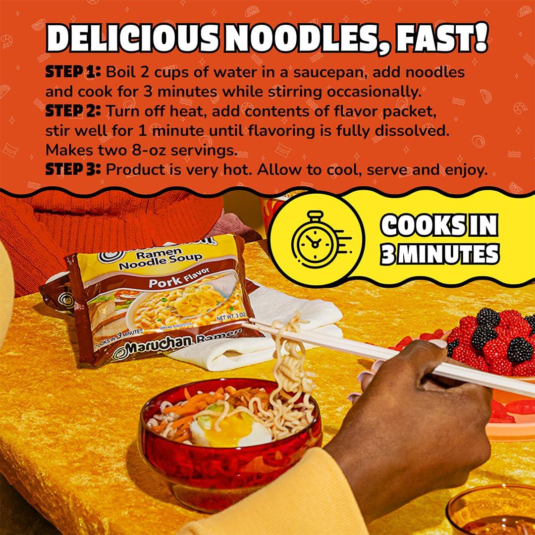 image:imageMaruchan Ramen Noodle Soup FIRE Spicy Beef Flavor JapaneseStyle Instant Noodles Quick amp Easy Meal for Kids Students amp Busy Families 3 Oz 22 PackPork