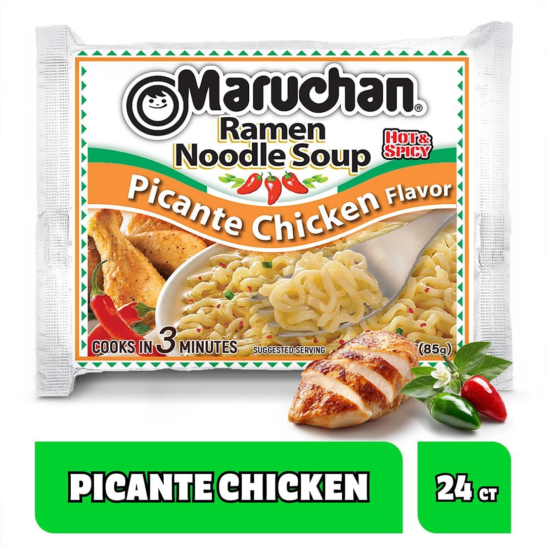 image:imageMaruchan Ramen Noodle Soup FIRE Spicy Beef Flavor JapaneseStyle Instant Noodles Quick amp Easy Meal for Kids Students amp Busy Families 3 Oz 22 PackPicante Chicken