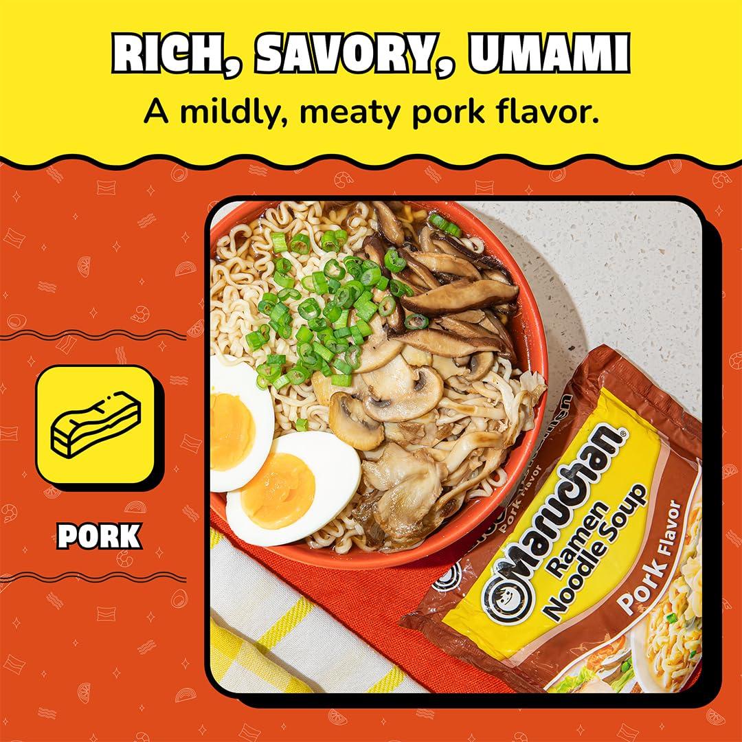 image:imageMaruchan Ramen Noodle Soup FIRE Spicy Beef Flavor JapaneseStyle Instant Noodles Quick amp Easy Meal for Kids Students amp Busy Families 3 Oz 22 PackPork