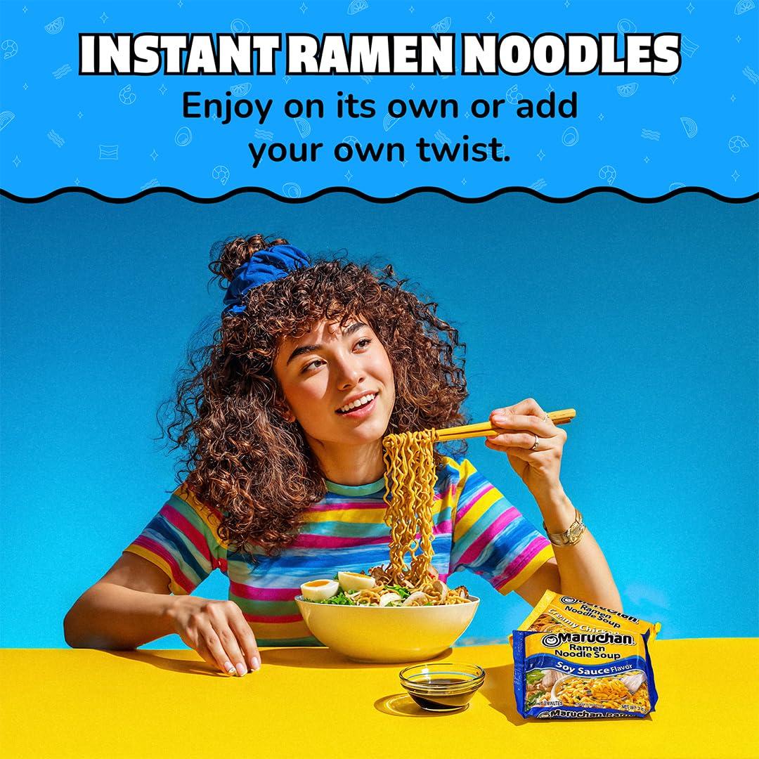 image:imageMaruchan Ramen Noodle Soup FIRE Spicy Beef Flavor JapaneseStyle Instant Noodles Quick amp Easy Meal for Kids Students amp Busy Families 3 Oz 22 PackSoy Sauce