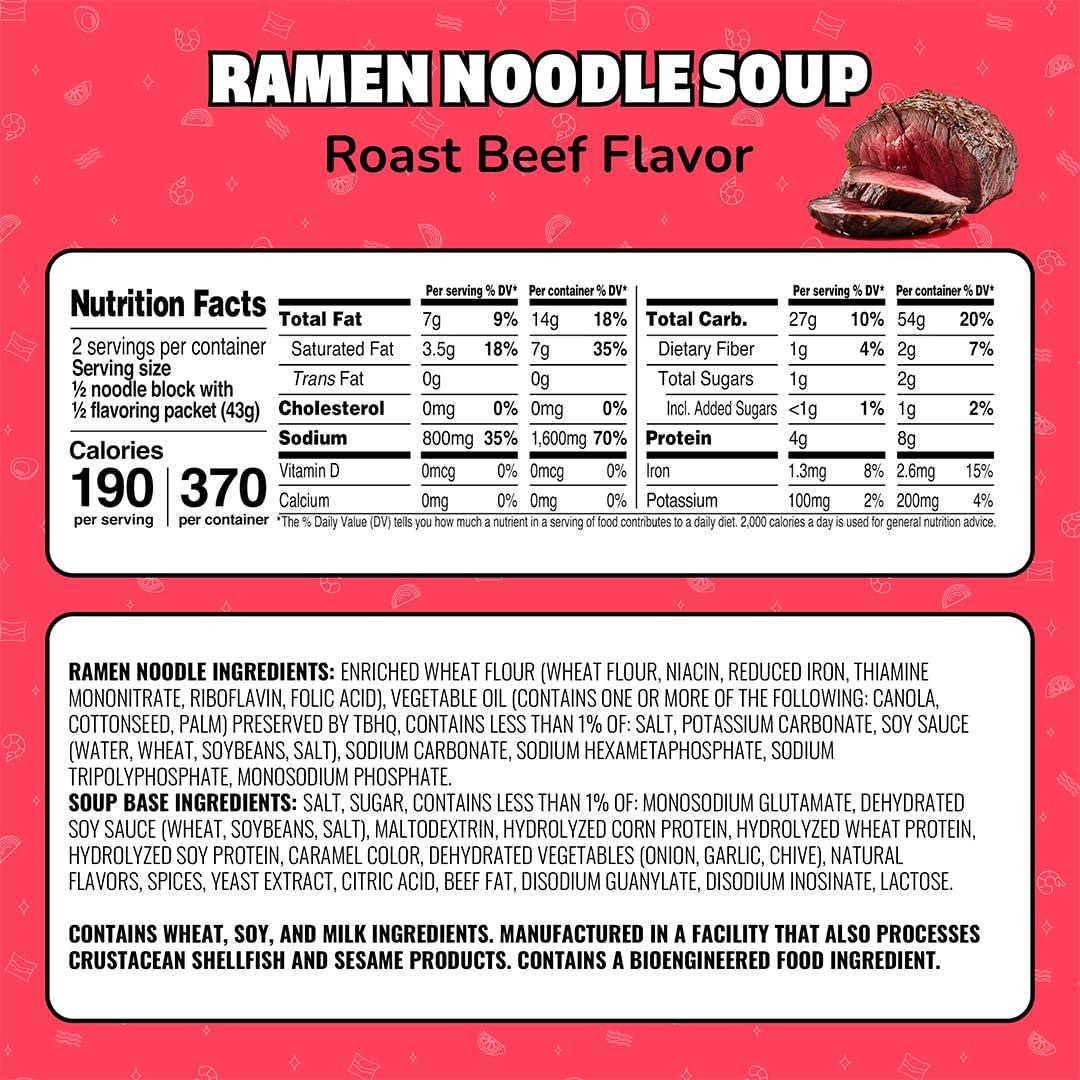 image:imageMaruchan Ramen Noodle Soup FIRE Spicy Beef Flavor JapaneseStyle Instant Noodles Quick amp Easy Meal for Kids Students amp Busy Families 3 Oz 22 PackRoast Beef