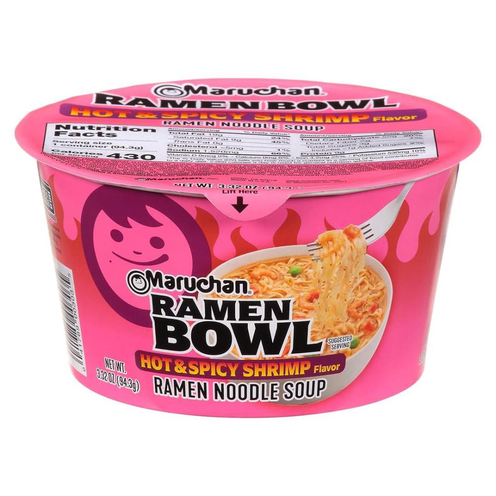 image:imageMaruchan Ramen Bowl Hot amp Spicy Shrimp Flavor JapaneseStyle Instant Noodle Soup Microwaveable Easy Meal for Busy Families 339 Oz 6 PackHot Spicy Shrimp
