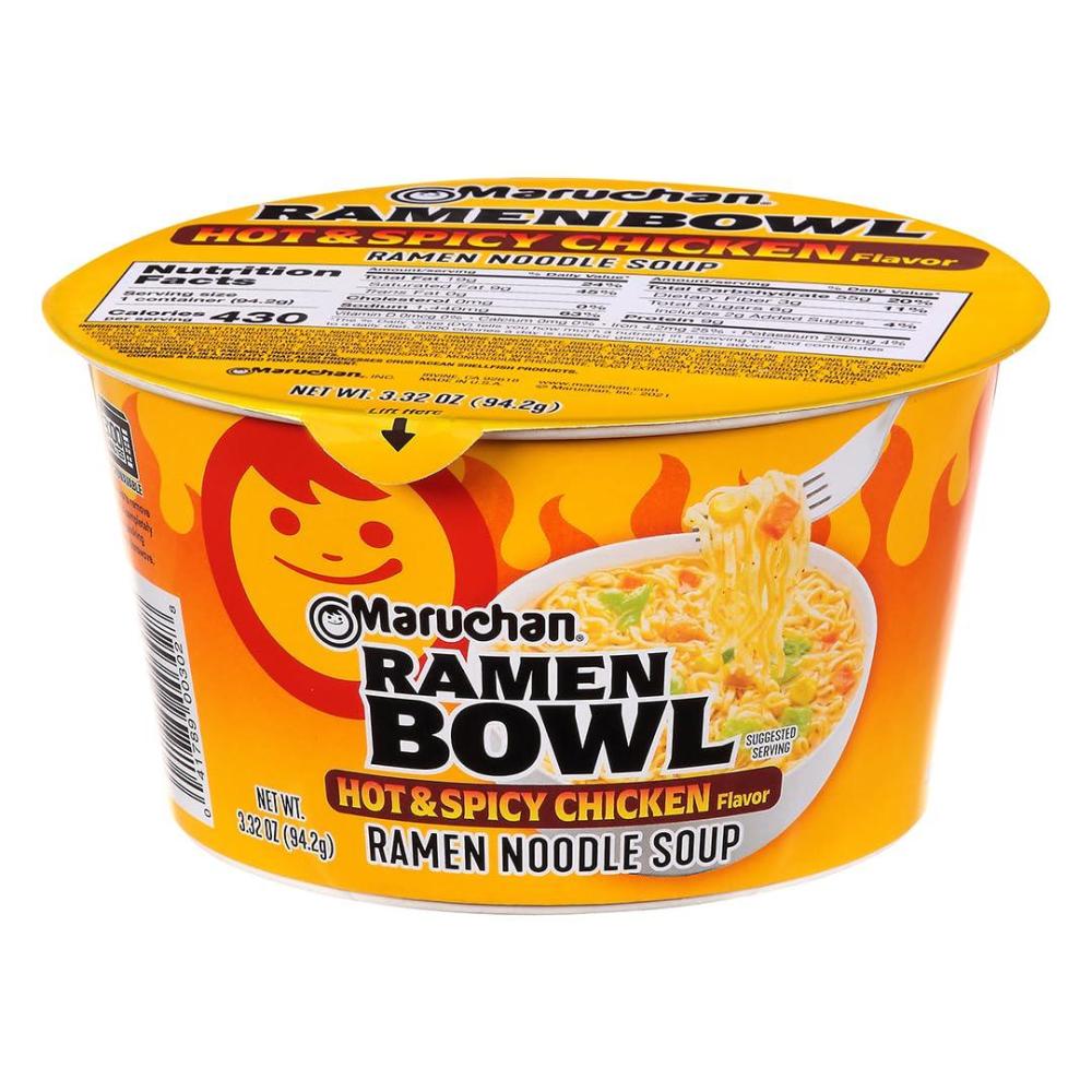 image:imageMaruchan Ramen Bowl Hot amp Spicy Shrimp Flavor JapaneseStyle Instant Noodle Soup Microwaveable Easy Meal for Busy Families 339 Oz 6 PackHot Spicy Chicken