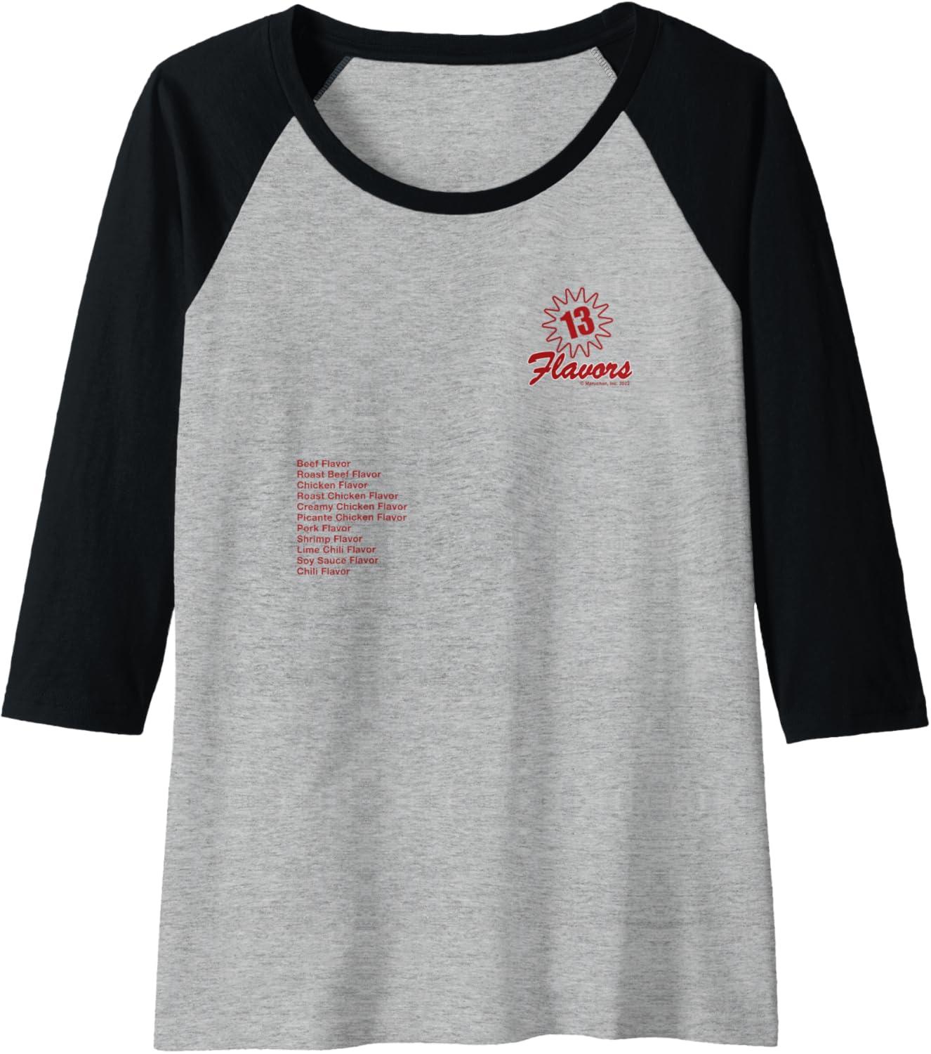 image:imageMaruchan 13 Flavors Ramen Noodle List Raglan Baseball TeeBlackAthletic Heather