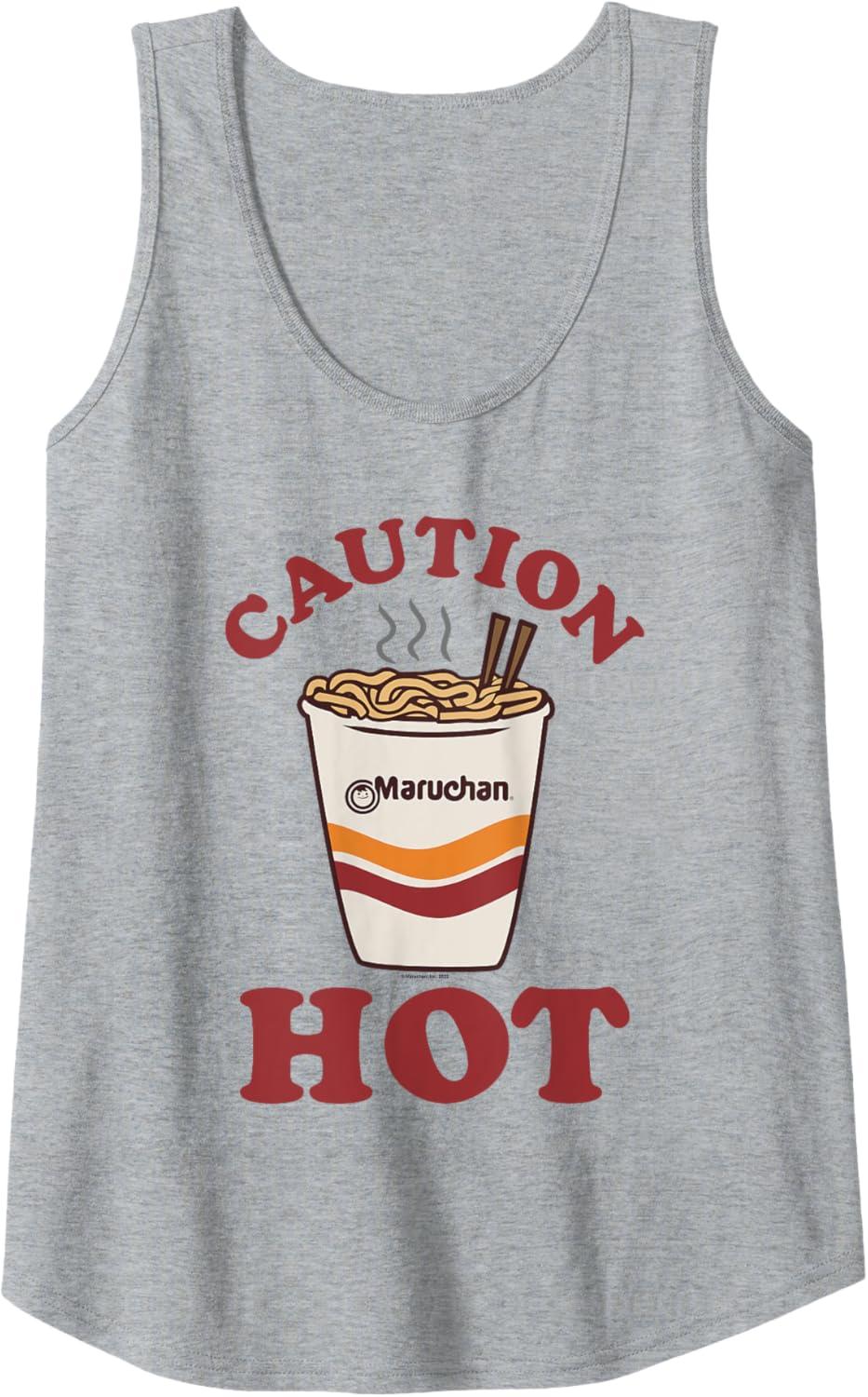 image:imageMaruchan Caution Hot Steaming Noodle Cup Tank TopHeather Grey