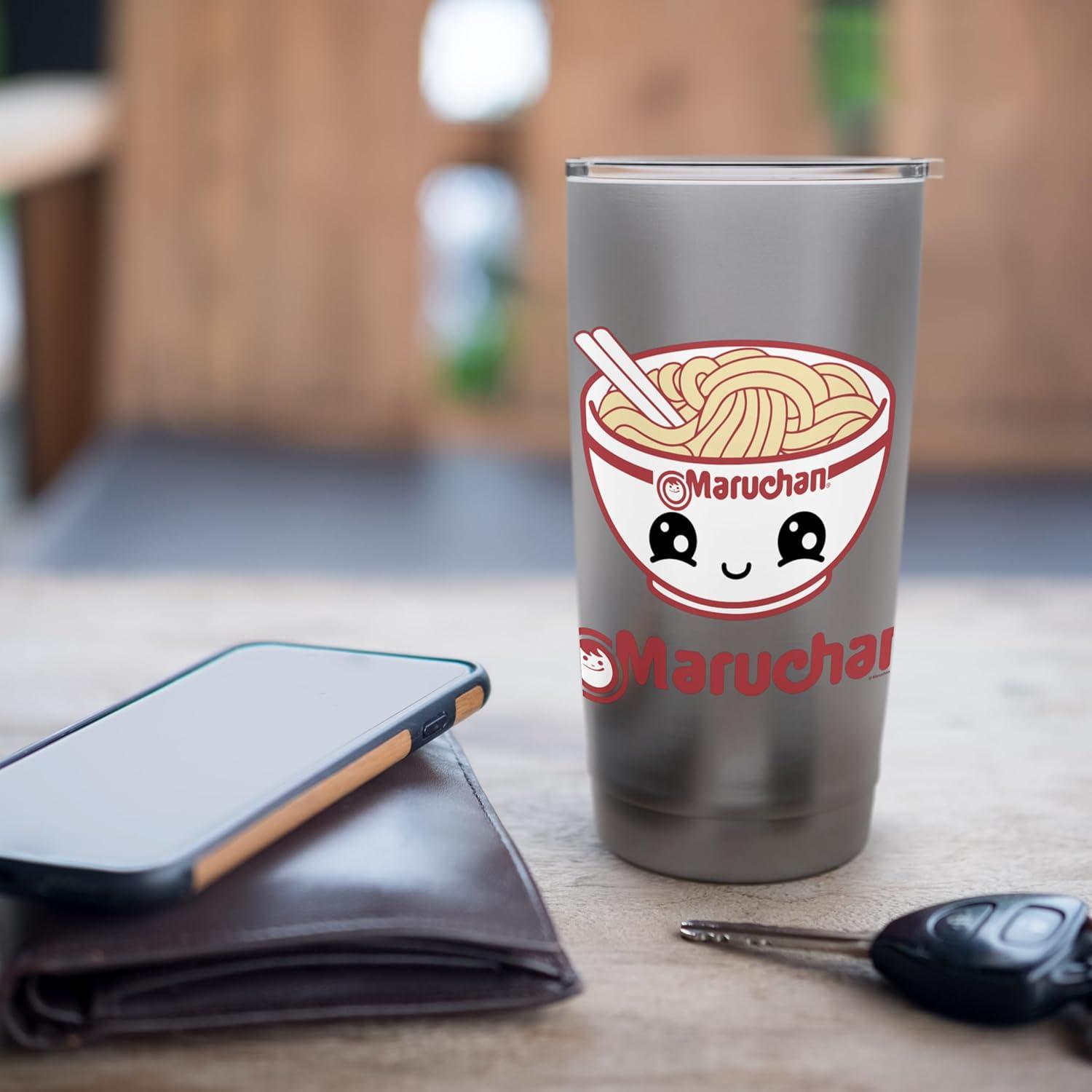 image:imageMaruchan Cute Noodle Bowl Face Logo Stainless Steel Insulated TumblerBrushed Steel