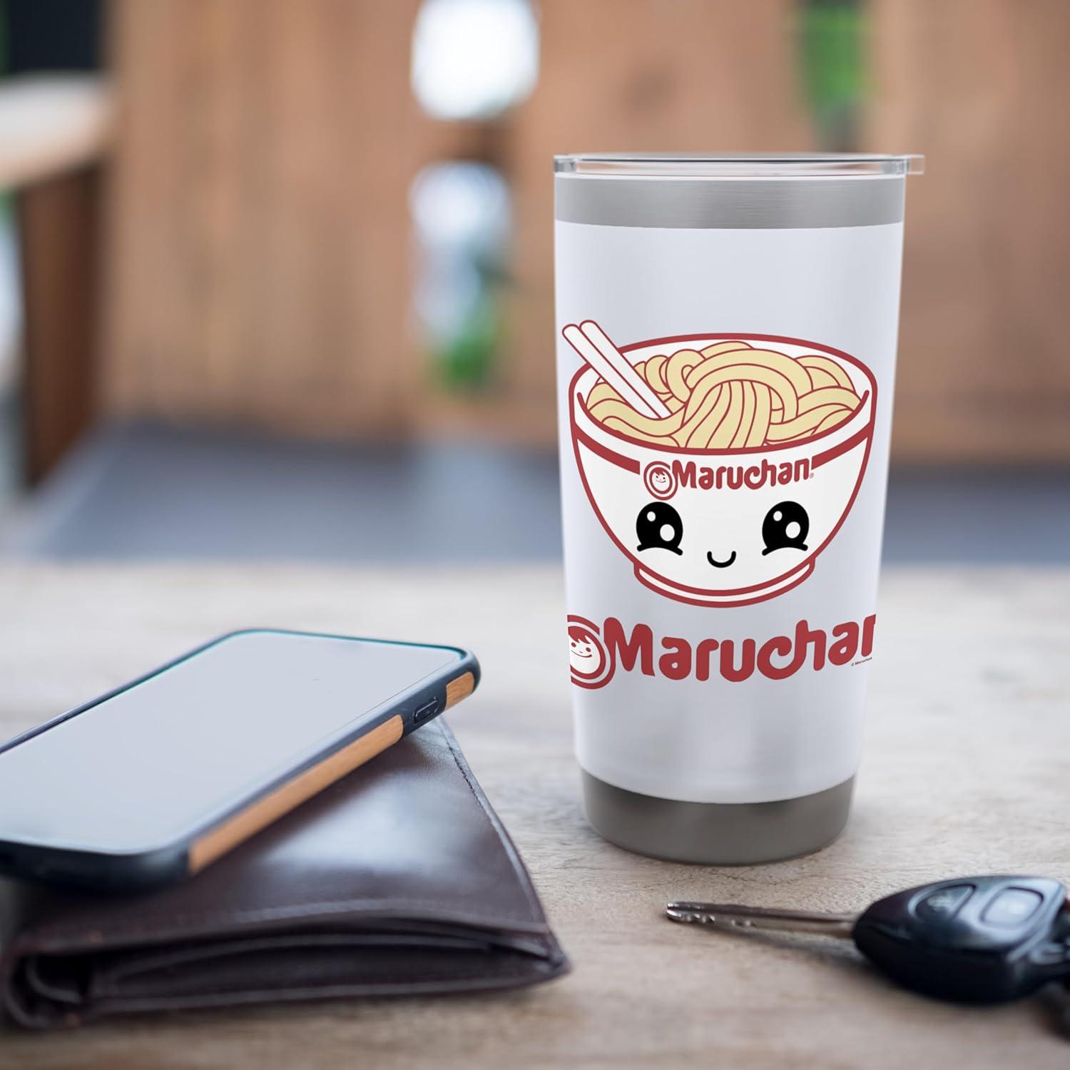 image:imageMaruchan Cute Noodle Bowl Face Logo Stainless Steel Insulated TumblerWhite