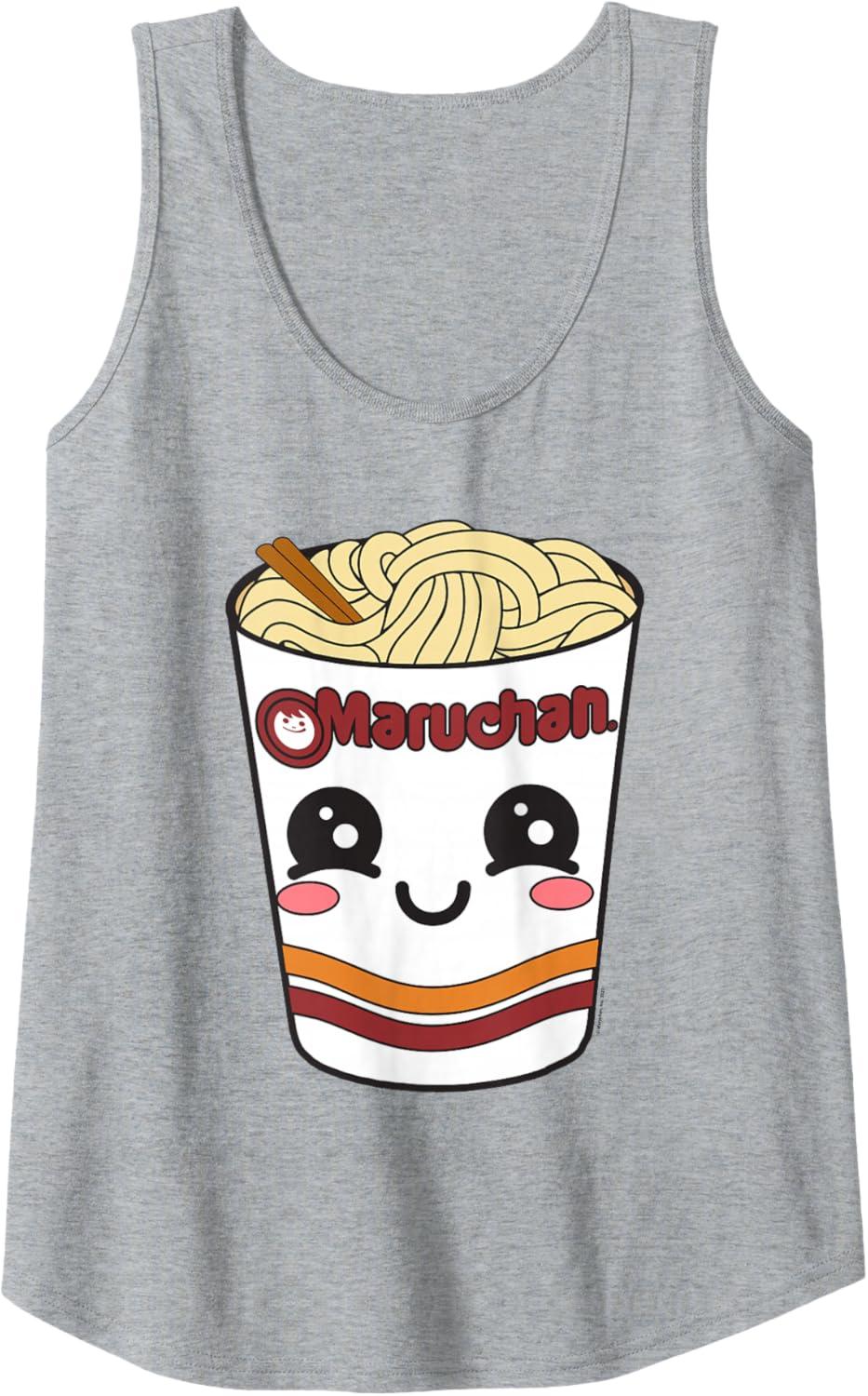 image:imageMaruchan Cute Ramen Noodle Cup Face Tank TopHeather Grey