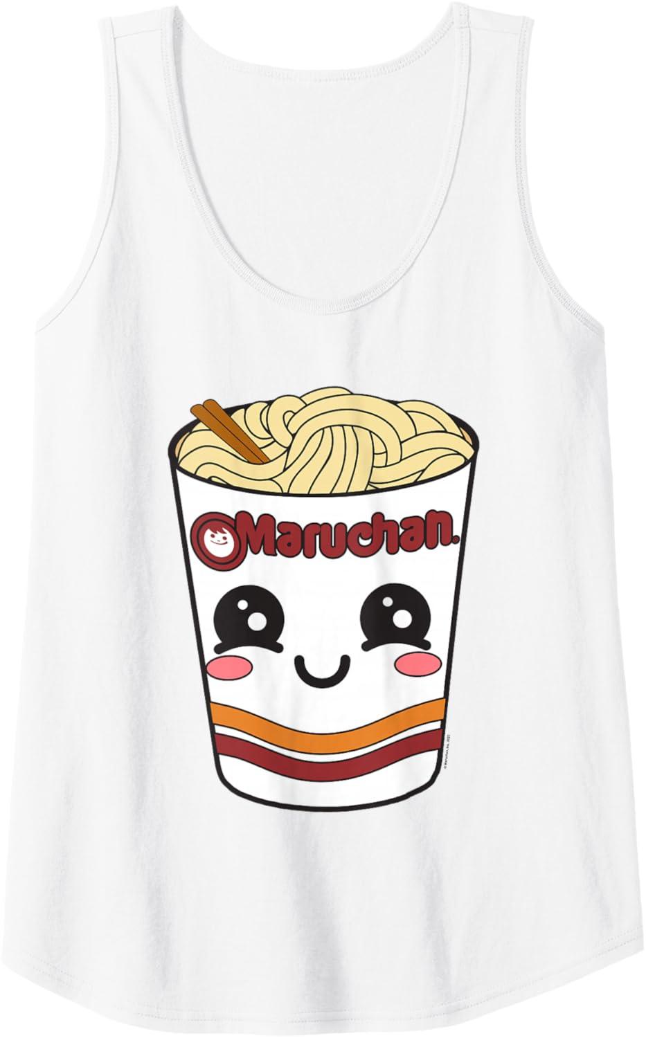 image:imageMaruchan Cute Ramen Noodle Cup Face Tank TopWhite