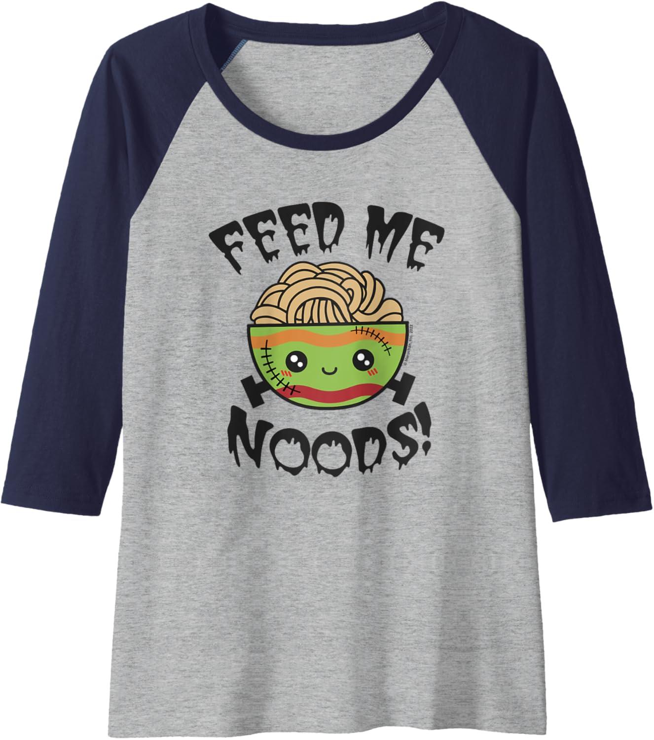 image:imageMaruchan Feed Me Noods Halloween Frankenstein Bowl Raglan Baseball TeeNavy BlueAthletic Heather