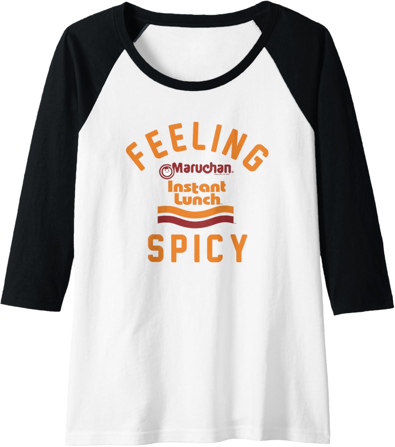 image:imageMaruchan Feeling Spicy Instant Lunch Logo Raglan Baseball TeeBlackWhite