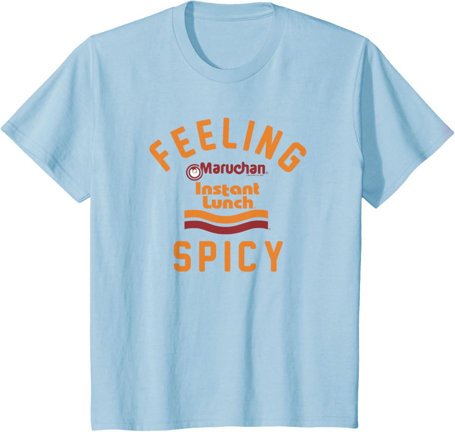 image:imageMaruchan Feeling Spicy Instant Lunch Logo TShirtBaby Blue
