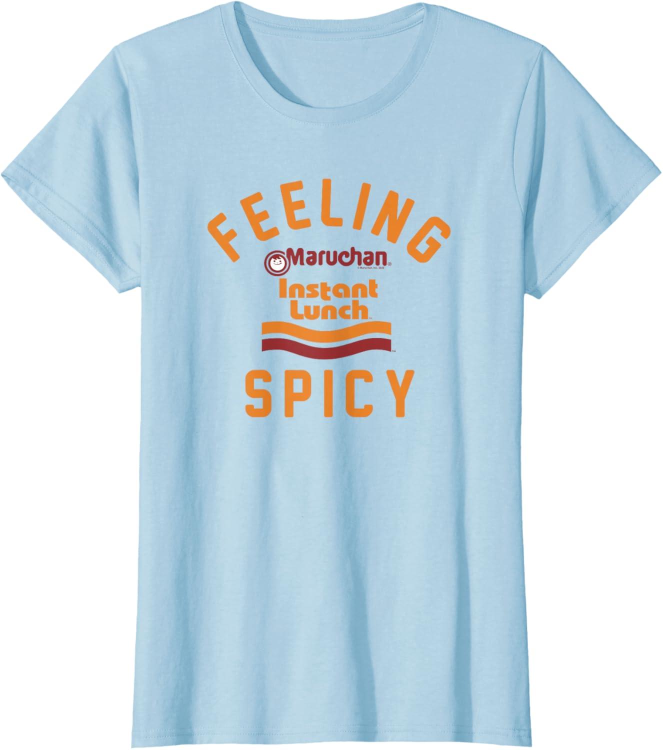 image:imageMaruchan Feeling Spicy Instant Lunch Logo TShirtBaby Blue