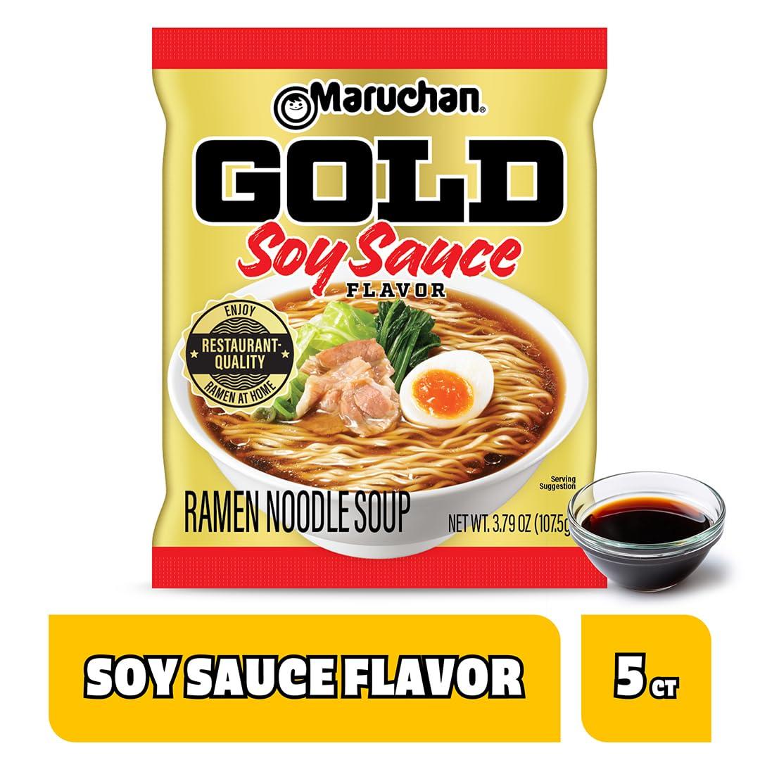 image:imageMaruchan Gold Ramen Noodle Soup Spicy Miso Flavor Restaurant Quality JapaneseStyle Instant Noodles Quick amp Easy Meal 421 Oz 5 PackSoy Sauce