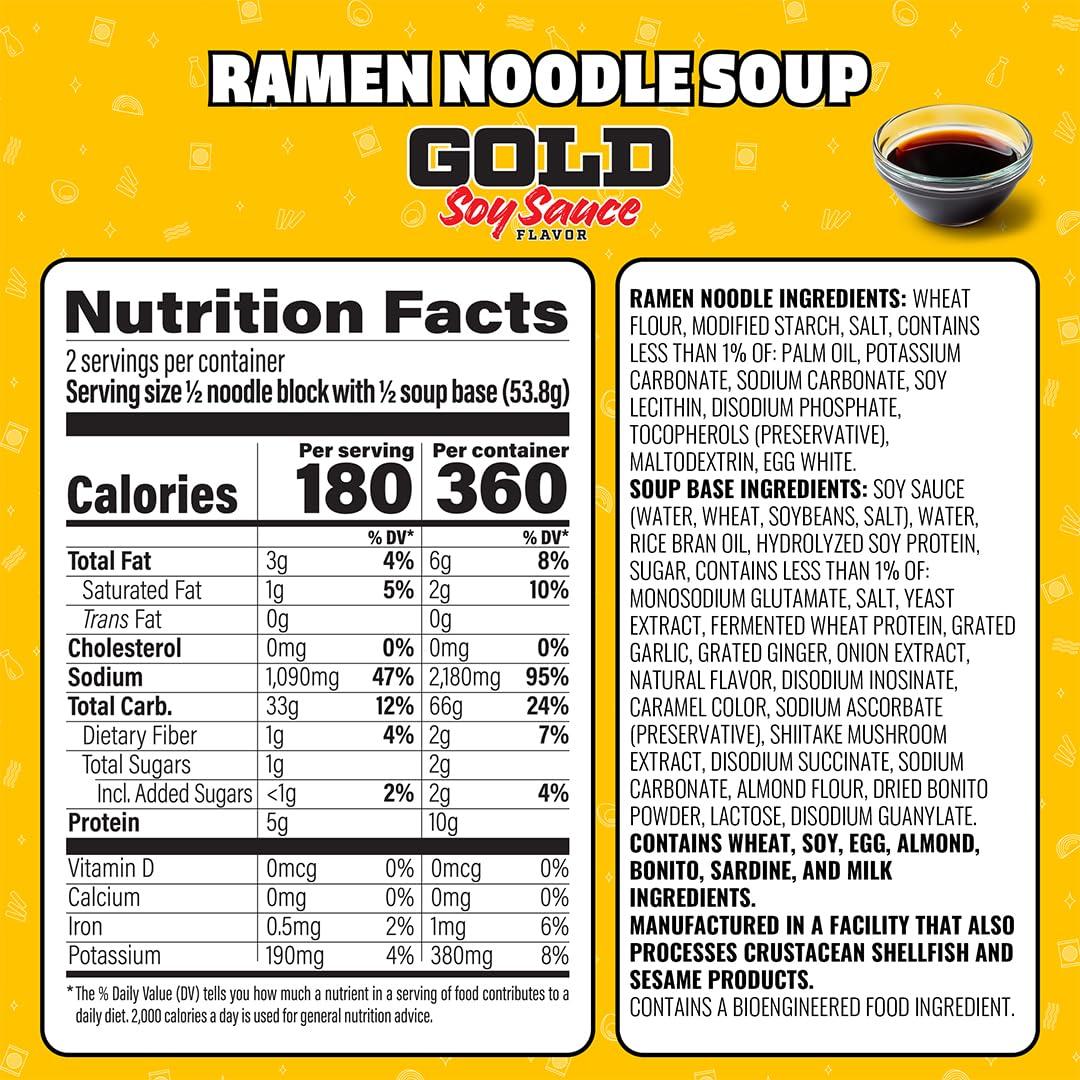 image:imageMaruchan Gold Ramen Noodle Soup Spicy Miso Flavor Restaurant Quality JapaneseStyle Instant Noodles Quick amp Easy Meal 421 Oz 5 PackSoy Sauce