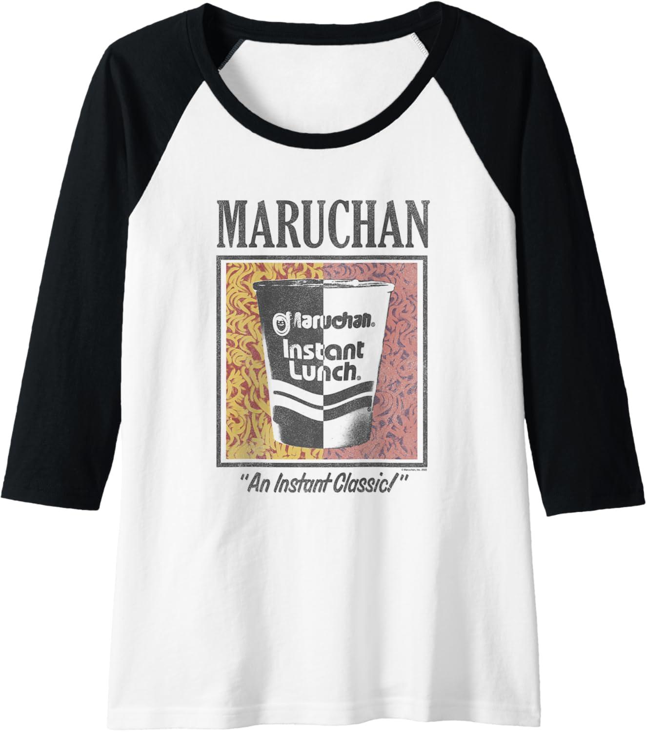 image:imageMaruchan Instant Lunch An Instant Classic Art Pop Logo Raglan Baseball TeeBlackWhite