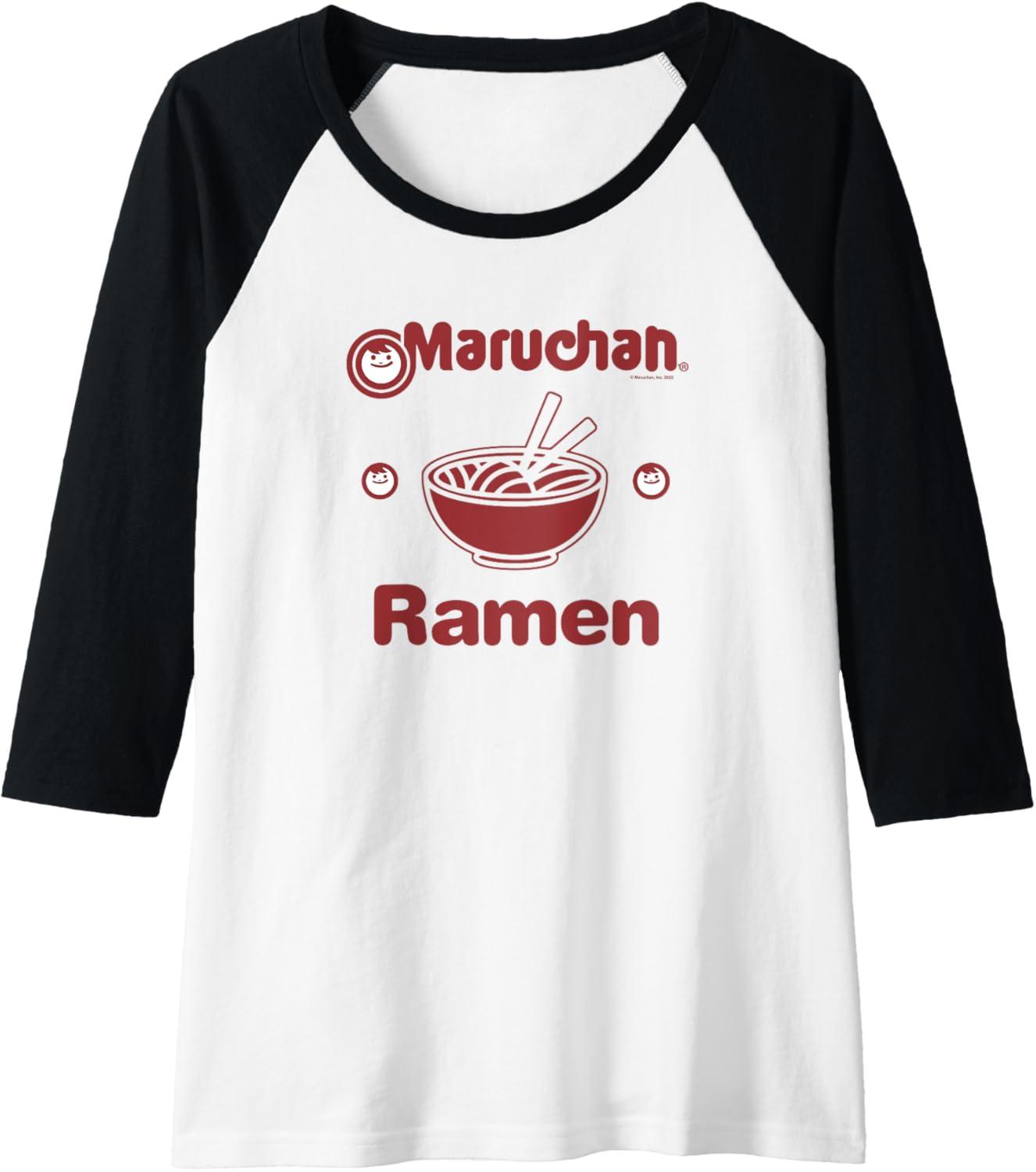 image:imageMaruchan Instant Lunch Classic Reman Bowl Logo Raglan Baseball TeeBlackWhite