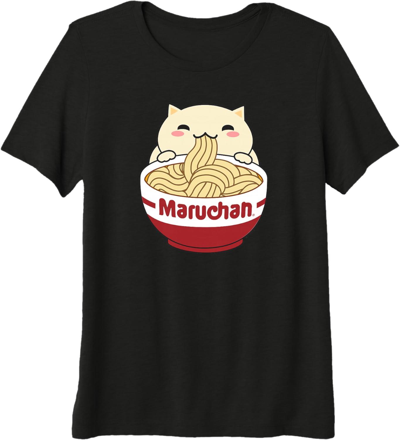 image:imageMaruchan Instant Lunch Cute Cat Ramen Bowl Logo Premium Triblend TShirtBlack