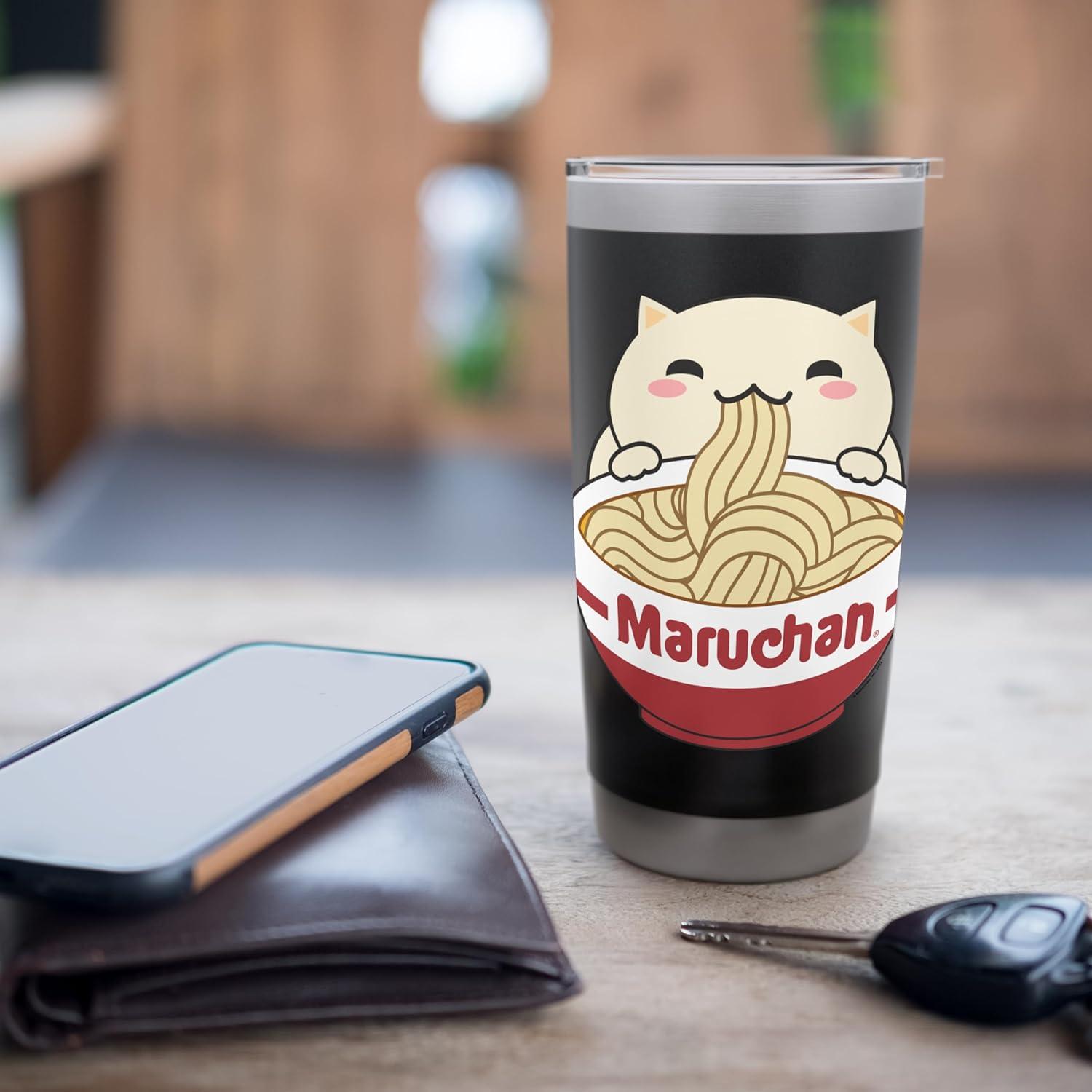 image:imageMaruchan Instant Lunch Cute Cat Ramen Bowl Logo Stainless Steel Insulated TumblerBlack