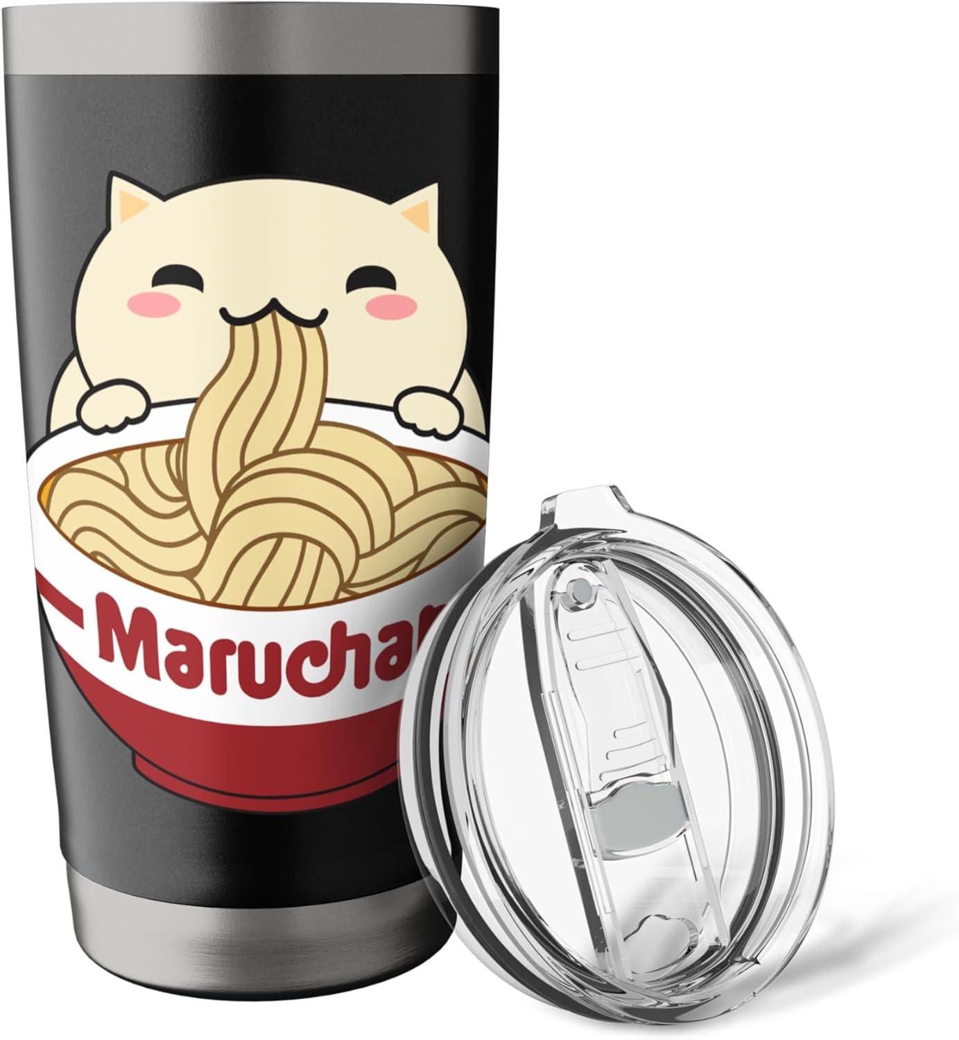 image:imageMaruchan Instant Lunch Cute Cat Ramen Bowl Logo Stainless Steel Insulated TumblerBlack