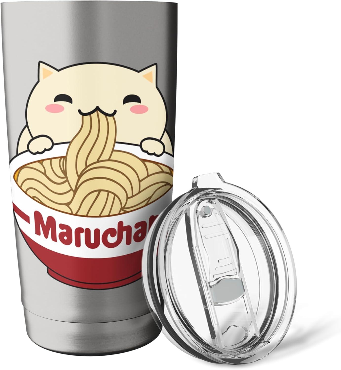 image:imageMaruchan Instant Lunch Cute Cat Ramen Bowl Logo Stainless Steel Insulated TumblerBrushed Steel