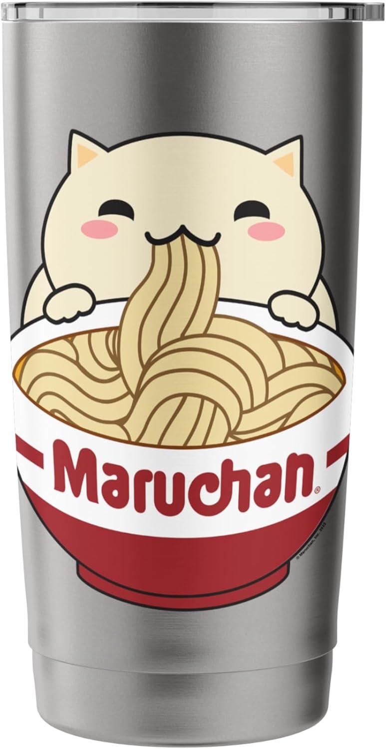image:imageMaruchan Instant Lunch Cute Cat Ramen Bowl Logo Stainless Steel Insulated TumblerBrushed Steel
